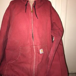 Vintage Y2K Carhartt Red Hooded Jacket